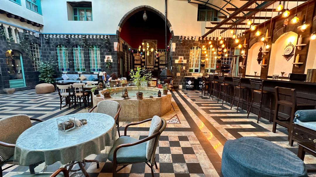 The courtyard at Via Recta Hotel in the Old City of Damascus