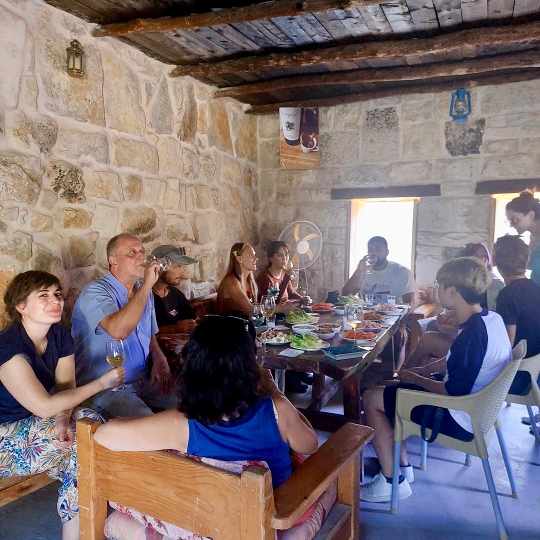 syrian guides group tour tourists in a local winery