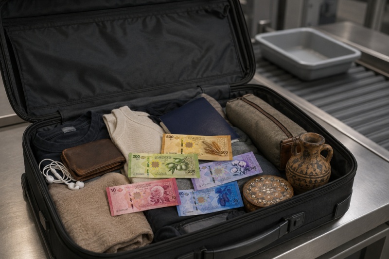 Travellers crossing Syria’s borders should avoid carrying old banknotes or objects that could be mistaken for antiquities to prevent serious delays.